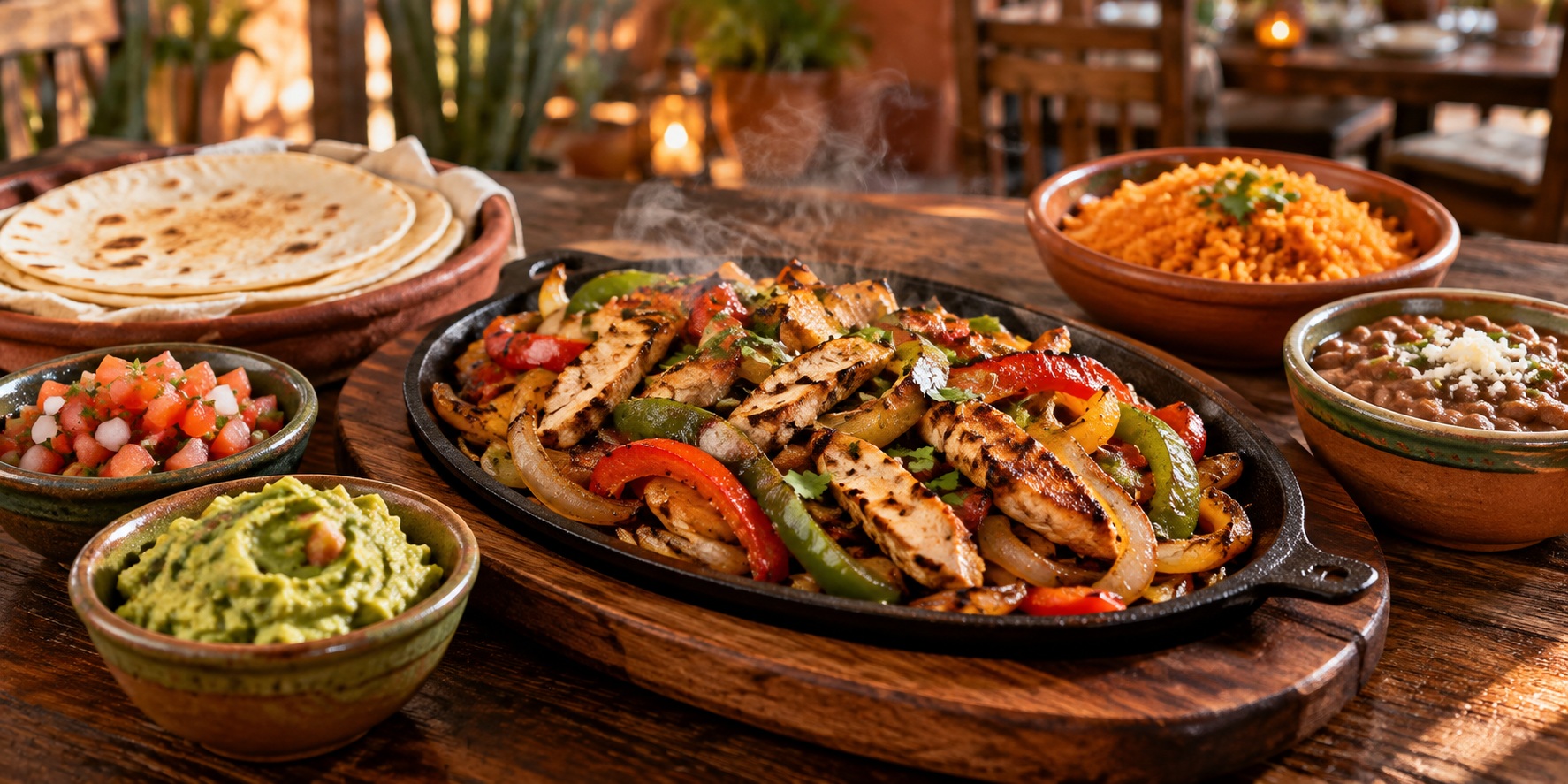Chicken fajitas for two